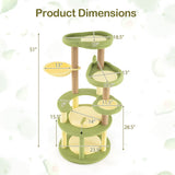 Multi-Level Cat Tree Avocado Theme Cat Tower with Wide Perch