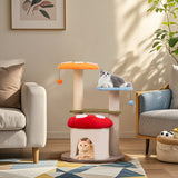 35 Inch Tall Cat Tower with Sisal Scratching Posts Cat Condo