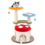 35 Inch Tall Cat Tower with Sisal Scratching Posts Cat Condo
