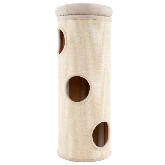 49 Inch Elevated Cat Cave 4-Story Cat House for Multiple Cats