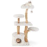 Modern Cat Tree 53 Inch Tall Natural Branch Wooden Cat Tower