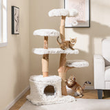 Modern Cat Tree 53 Inch Tall Natural Branch Wooden Cat Tower