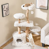 Modern Cat Tree 53 Inch Tall Natural Branch Wooden Cat Tower