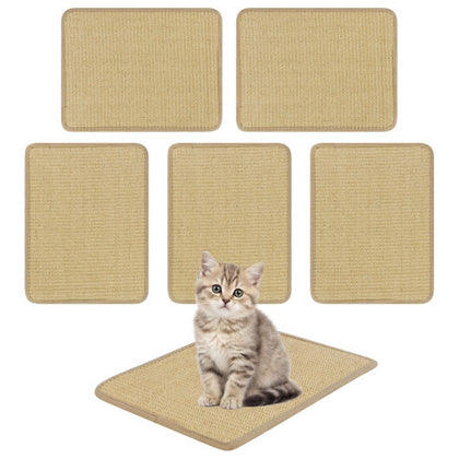 16 x 12 Inch 6-Piece Cat Scratcher Mat Set - Size: 12 inches