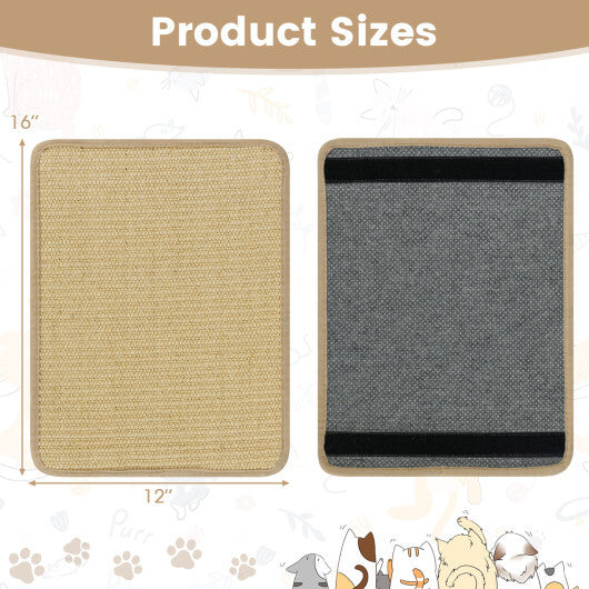 16 x 12 Inch 6-Piece Cat Scratcher Mat Set - Size: 12 inches