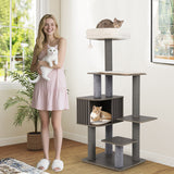 Multi-Level Cat Tree for Indoor Cat 59.5 Inch Tall Cat Tower