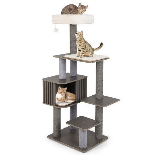 Multi-Level Cat Tree for Indoor Cat 59.5 Inch Tall Cat Tower