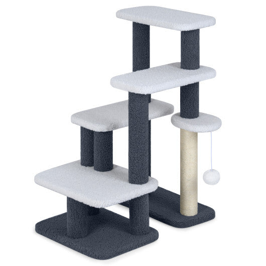 2-in-1 Cat Stairs Cat Tree Tower, Gray