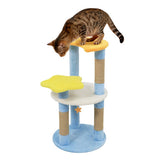 29 Inches Cute Modern Cat Tree with Star and Moon Shaped Platforms-Blue