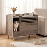 Cat Litter Box Enclosure with Flip-down Opening Door, Brown