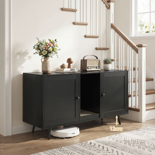 Double Cat Litter Box Enclosure for 2 Cats, Black