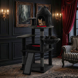 50 Inch Gothic Multi-level Cat Tree with House for Indoor Cats