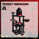 50 Inch Gothic Multi-level Cat Tree with House for Indoor Cats