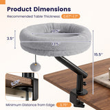 360? Rotating Cat Desk Bed for Indoor Cats with Removable Perch-White