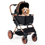 3-In-1 Foldable Pet Stroller with Sun Shade and Safety Belt
