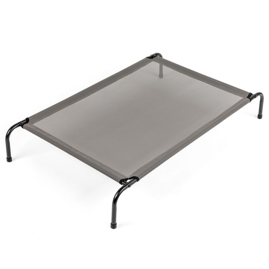 Gray Dog Bed with Natural Frame