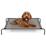Gray Dog Bed with Natural Frame