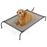 Gray Dog Bed with Natural Frame