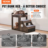 Pet Bunk Bed with Removable Stairs Dog/Cat Window Perch
