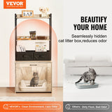 Cat Litter Box Enclosure Hidden Furniture Storage Shelves