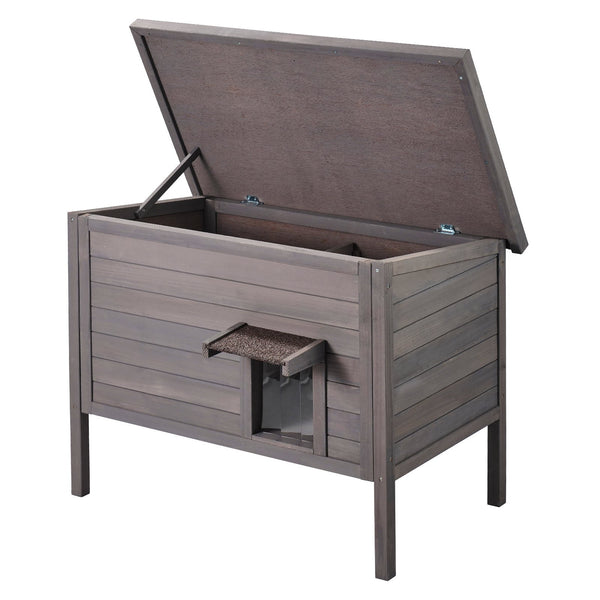 Outdoor Wooden Cat House – Foam Insulated, Large