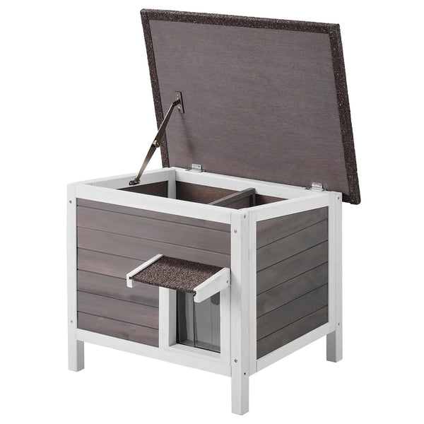 Outdoor Wooden Cat House – Foam Insulated, Medium