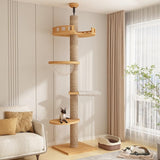 Floor to Ceiling Cat Tree 50-108 inches Adjustable Height Multi-Level with Scratching Posts Perches Space Capsule