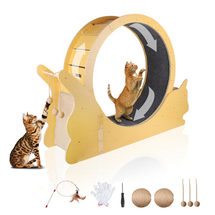 35 Inch Cat Exercise Wheel with Scratching Post
