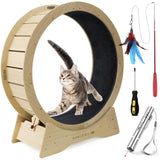 Large Cat Running Wheel Perfect Size 40 inch Large Cat Treadmill Natural Solid WoodSafety Running Wheel for Indoor Cats Lock & Minimized Gapdesign